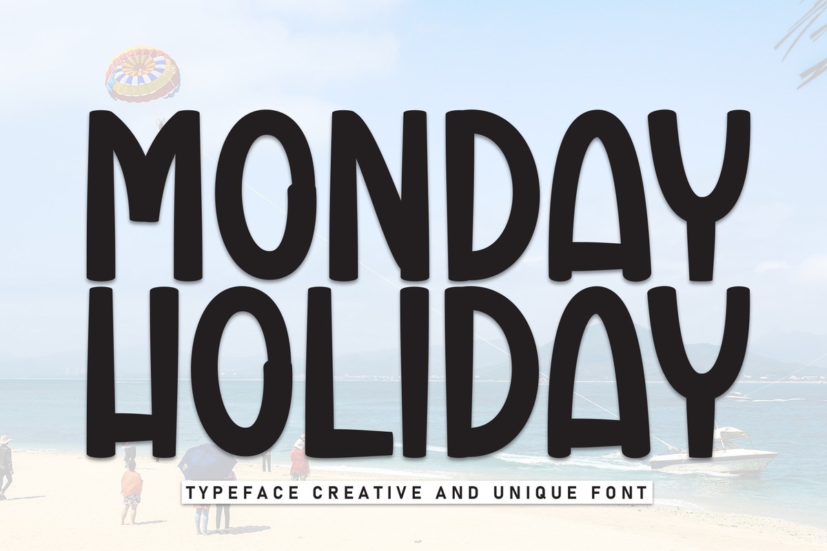 Beispiel einer Monday Holiday Regular-Schriftart